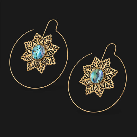 Spiral Snowflakes with Turquoise Earrings