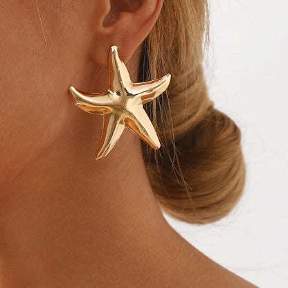 Gold and Silver Starfish Earrings