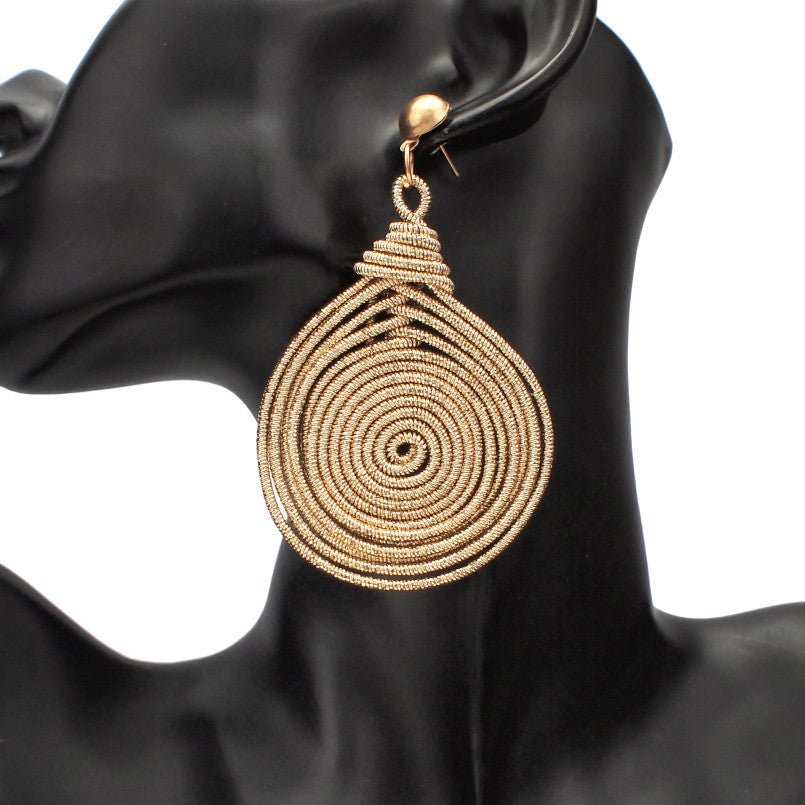 Retro Multi-Layer Circular Drop Earrings