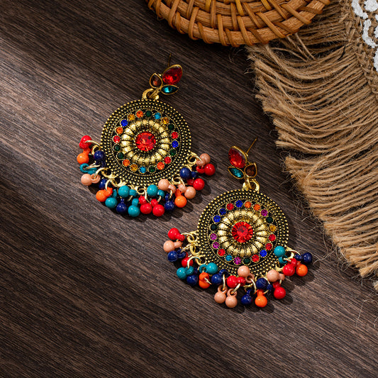 Ornament Fashion Bell Tassel Bohemian Metal Alloy Earrings