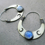 Silver Turquoise Hoop Earrings