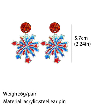 Holiday Party American Patriotic Glitter Earrings