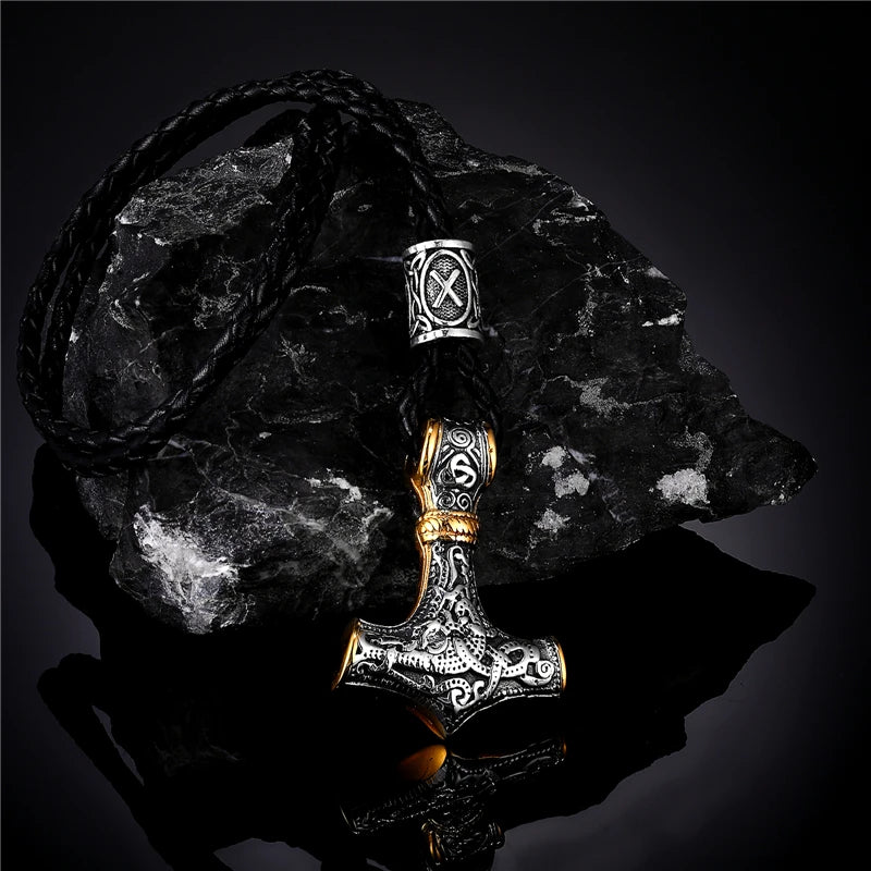 Norse Vikings Thor's Hammer Mjolnir Scandinavian Rune Amulet