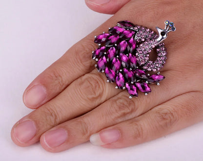 Stunning Peacock Expandable Rings