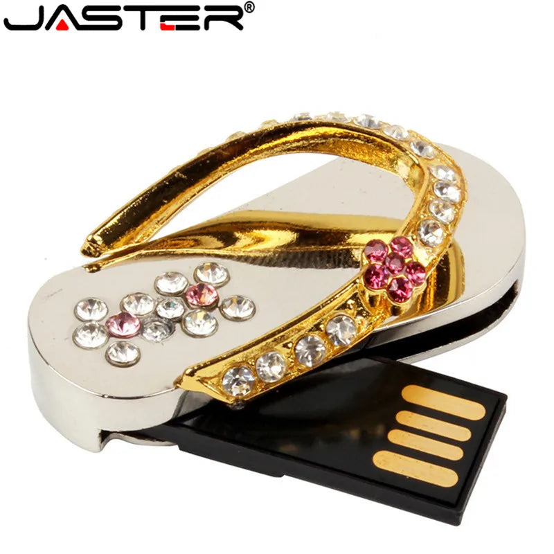 Crystal Flip Flops USB Flash Drive Jewelry