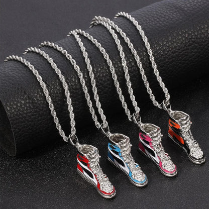 Silver Mini Hip-Hop High Top Sneaker Pendant