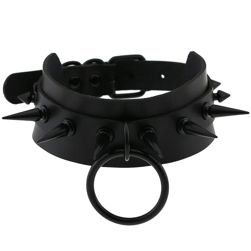 Black Goth Punk Spike Rivet Chokers