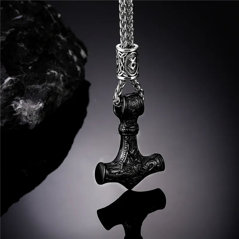 Norse Vikings Thor's Hammer Mjolnir Scandinavian Rune Amulet