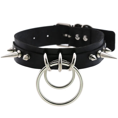 Black Goth Punk Spike Rivet Chokers