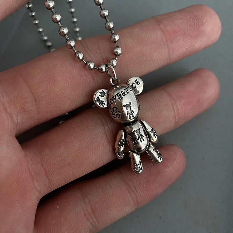 Silver Teddy Bear Pendant