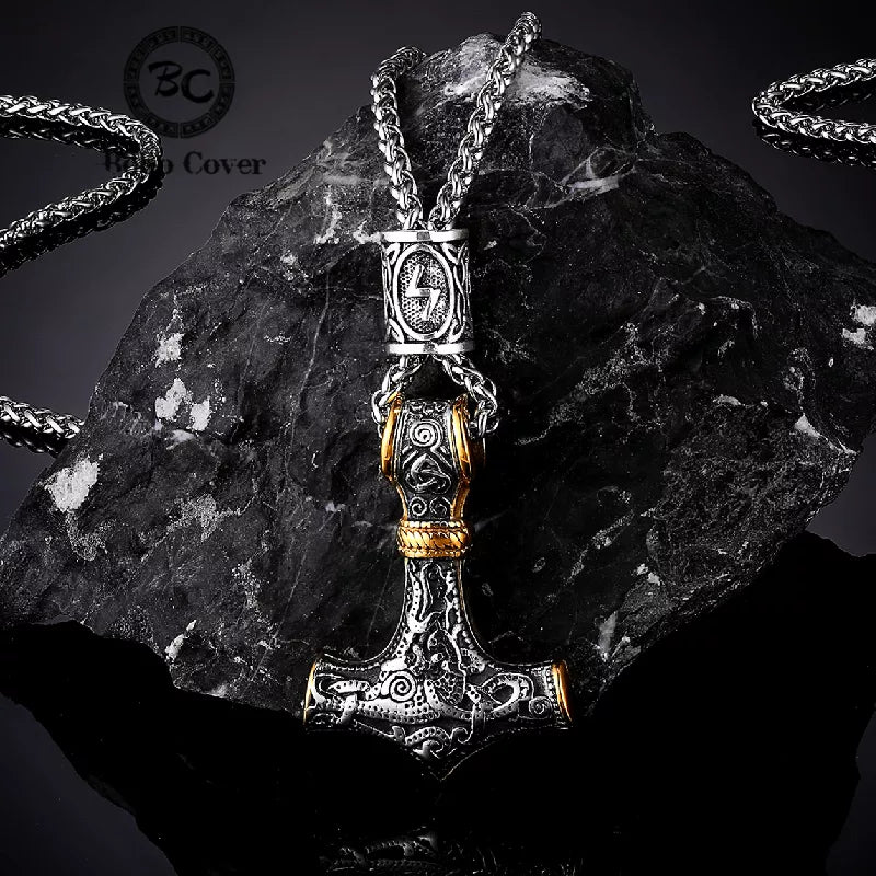 Norse Vikings Thor's Hammer Mjolnir Scandinavian Rune Amulet