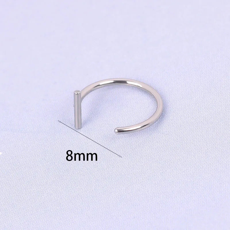 Punk Titanium Steel Non-Pierced Lip Ring 2pcs