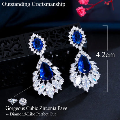 Elegant Cubic Zirconia Crystal Drop Earrings