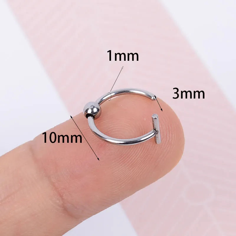 Punk Titanium Steel Non-Pierced Lip Ring 2pcs