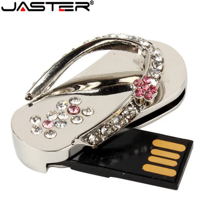 Crystal Flip Flops USB Flash Drive Jewelry