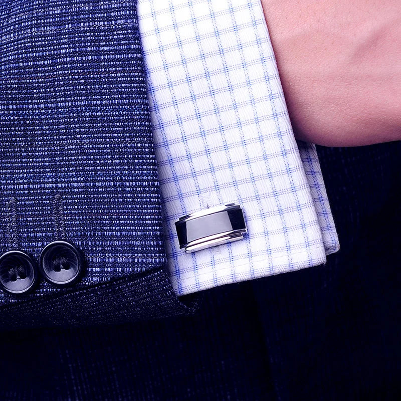 Designer Brand Olny Black and Silver Cufflinks