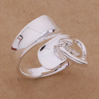 High Quality Silver Rings with Heart Charm