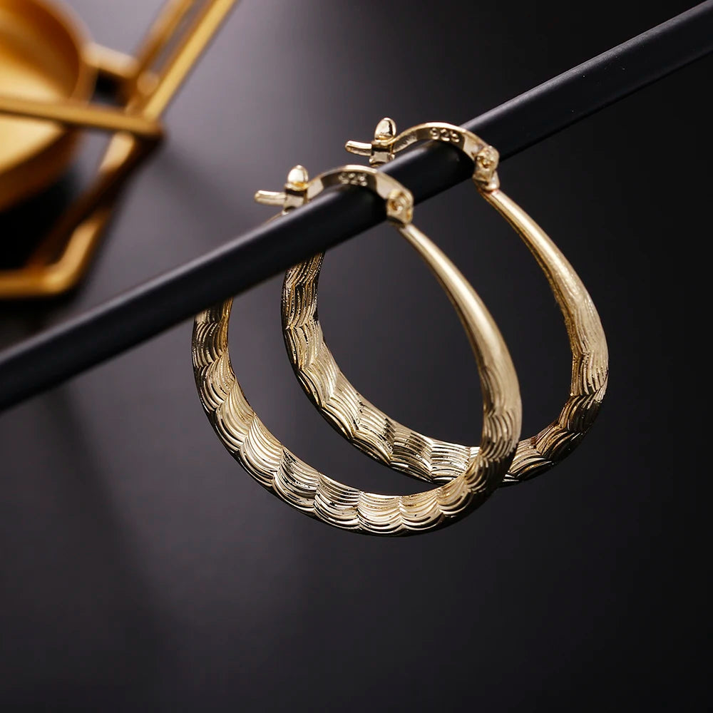 Silver Hoops and Oval Earrings