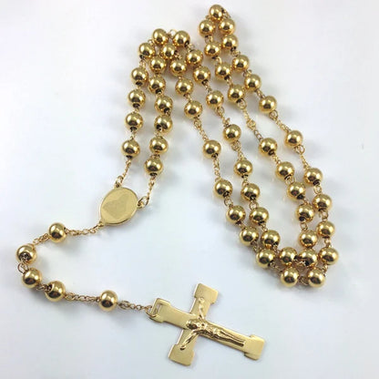 Stainless Steel Gold Rosary