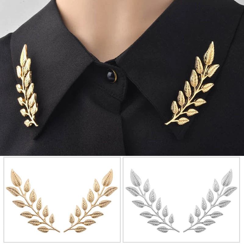 Trendy Tree Leaf Collar Brooches