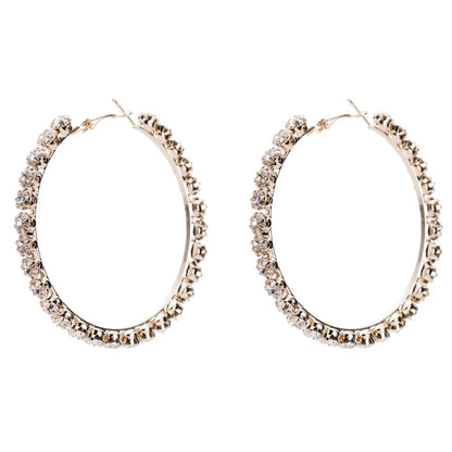 Brilliant Colorful Rhinestone Hoop Earrings