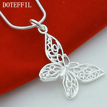 Sterling Silver Butterfly Pendant Necklace