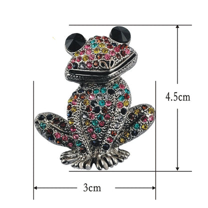 Jeremy Renner Lucite Frog Brooch with Colorful Rhinestones