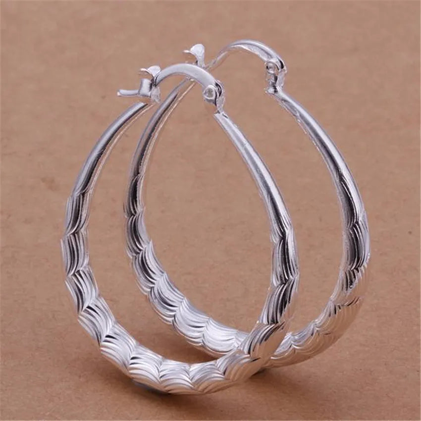 Silver Hoops and Oval Earrings