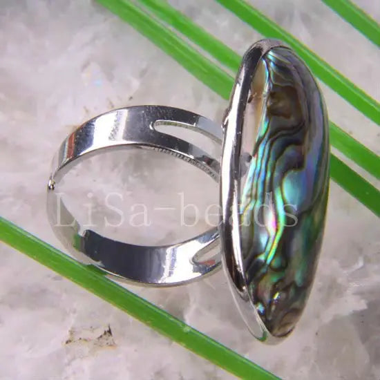 New Zealand Abalone Adjustable Shell Ring Style Z102