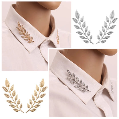 Trendy Tree Leaf Collar Brooches