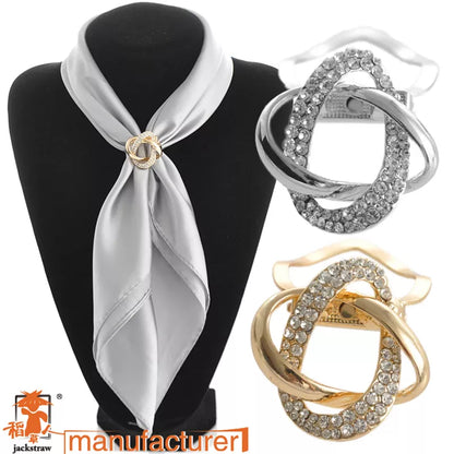 Decorative Rhinestone and Pearl Scarf Clips