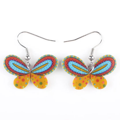 Colorful Butterfly Acrylic Stain Glass Earrings