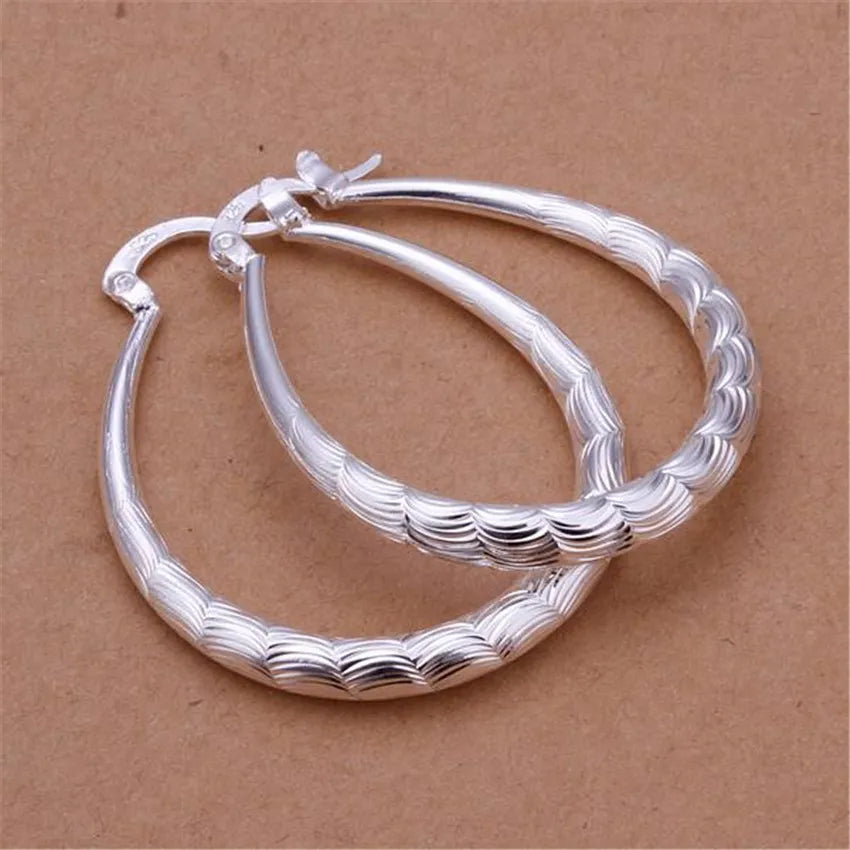 Silver Hoops and Oval Earrings