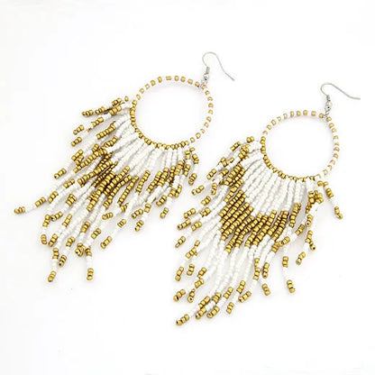 Vintage Bohemian Beads Earrings Tassel  Wholesale Jewelry