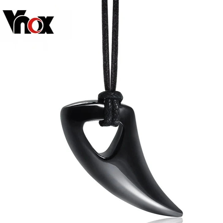 Silver Black Stainless Steel Bull Horn Design Pendants