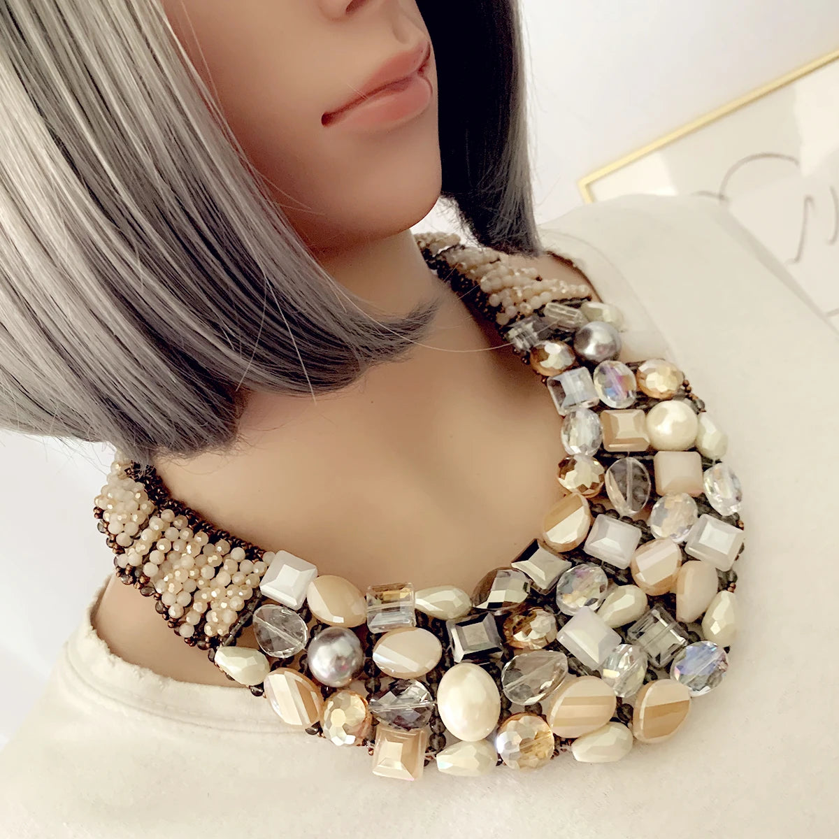 Luxury Crystal and Synthetic Stones Choker