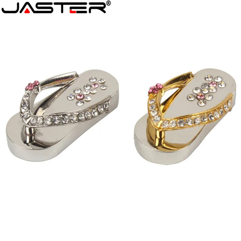 Crystal Flip Flops USB Flash Drive Jewelry