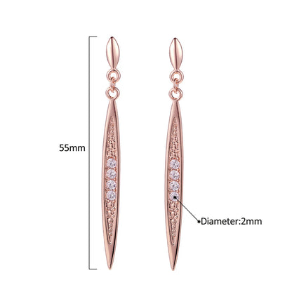 Rose Gold Gold Cubic Zirconia Drop Earrings