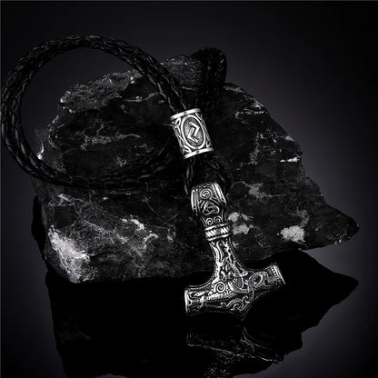 Norse Vikings Thor's Hammer Mjolnir Scandinavian Rune Amulet