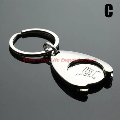 Shopping Cart Coin Release Keychain Coins