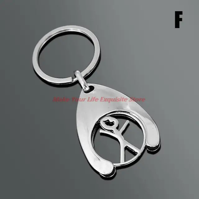 Shopping Cart Coin Release Keychain Coins