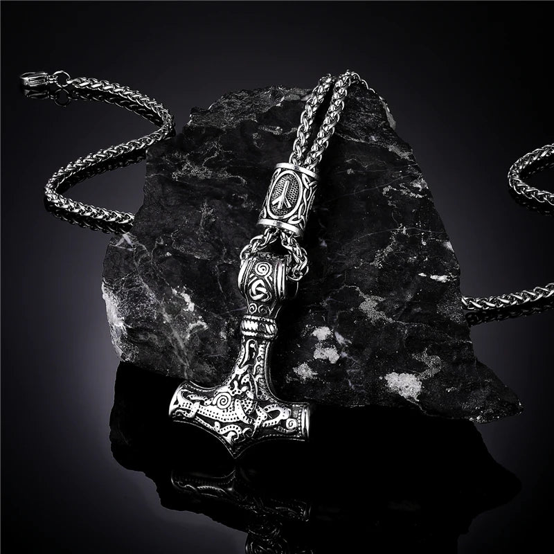 Norse Vikings Thor's Hammer Mjolnir Scandinavian Rune Amulet