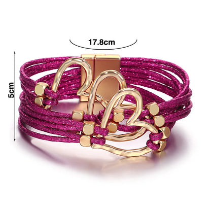 Colorful Braided Leather Wrist Wraps