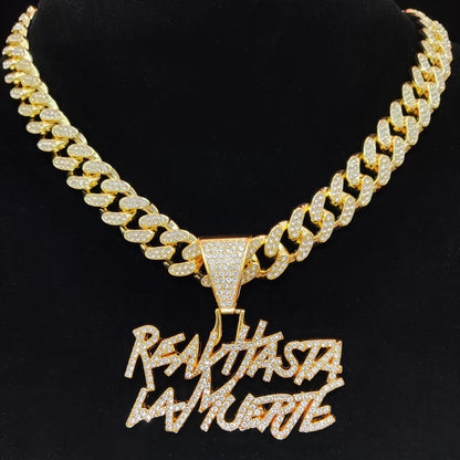 Cuban Chain Crystal Iced Out Gold and Silver 13mm Pendants