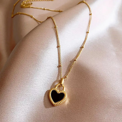 Double Sided Heart Pendant Necklace