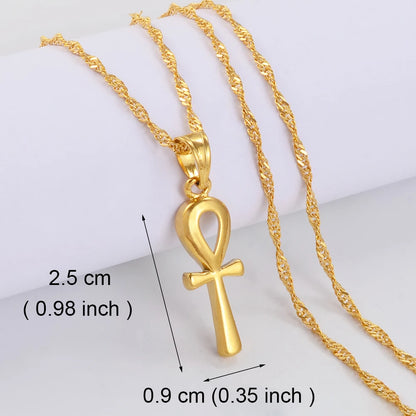 Egyptian Ankh Cross Egypt Hieroglyphs Necklaces 2.5cm