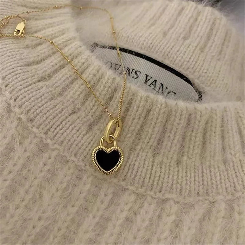 Double Sided Heart Pendant Necklace