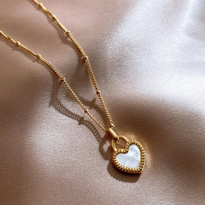 Double Sided Heart Pendant Necklace