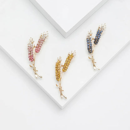 Ukraine Colorful and White Rhinestone Wheat Pins