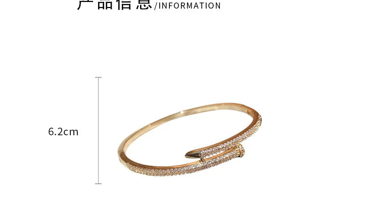 Korean Fashion Luxury Gold Silver and Rhinestone Bracelets